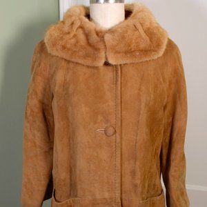Vintage Suede Jacket w/ Fur Collar
